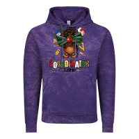 Cloud Purple educational coordinator life afro messy bun Vintage Hoodie - texasbilliewilder