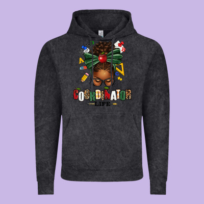 Educational Coordinator Life Afro Messy Bun Vintage Hoodie Designed By Texasbilliewilder