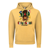 Vintage Mustard educational coordinator life afro messy bun Vintage Hoodie - texasbilliewilder