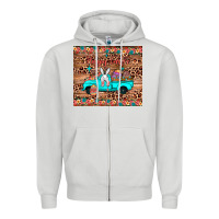 Dove Grey happy easter truck Zipper Hoodie - JahusDesignShop