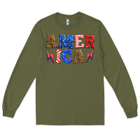 Army Green america thunderbolt Long Sleeve Tee - HRA Design Shop
