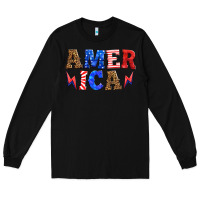 Black america thunderbolt Long Sleeve Tee - HRA Design Shop
