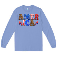 Colony Blue america thunderbolt Long Sleeve Tee - HRA Design Shop