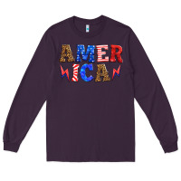 Plum america thunderbolt Long Sleeve Tee - HRA Design Shop