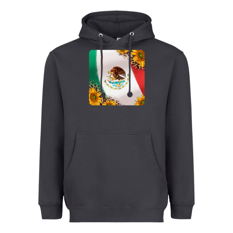 Mexican Flag Sunflowers And Leopard Coaster Heavyweight Hoodie by Jasminsmagicworld | Teevron