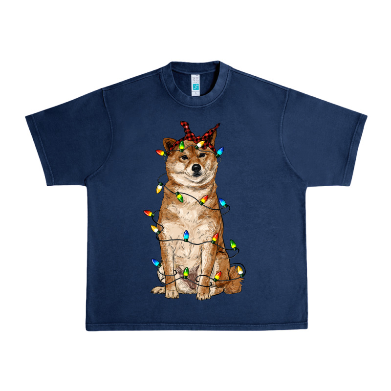 Christmas Lights Shiba Inu Urban Heavy Tee by RanaPortraitStore | Teevron