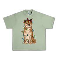 Oil Green christmas lights shiba inu Urban Heavy Tee - RanaPortraitStore