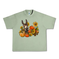 Oil Green donkey sunflower and pumpkin farm Urban Heavy Tee - BarkalooDesign