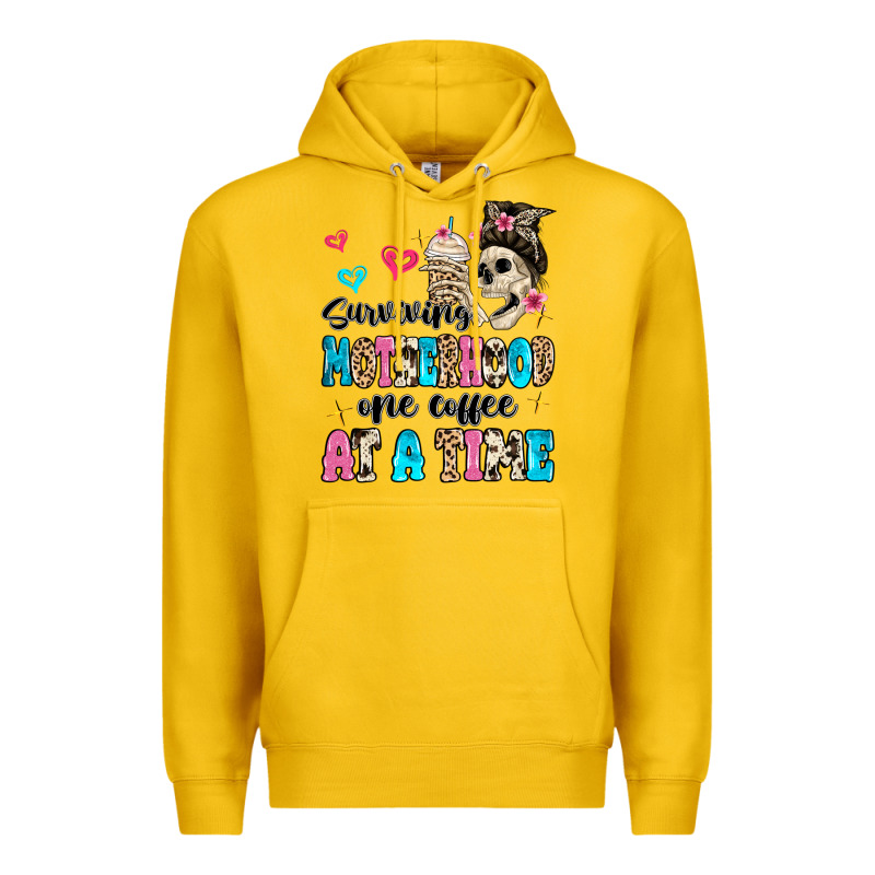 Surviving Motherhood One Coffee At A Time Premium Hoodie by MaliasSmallBusiness | Teevron