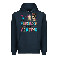 Navy surviving motherhood one coffee at a time Premium Hoodie - MaliasSmallBusiness