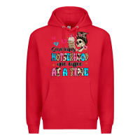 Red surviving motherhood one coffee at a time Premium Hoodie - MaliasSmallBusiness
