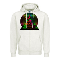 Oatmeal Heather HOUSE CAT (Rainbow DJ Kitty) Zipper Hoodie - Bettercallsaul
