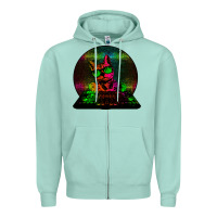 Seafoam HOUSE CAT (Rainbow DJ Kitty) Zipper Hoodie - Bettercallsaul