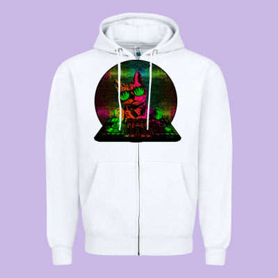 House Cat (rainbow Dj Kitty) Zipper Hoodie Designed By Bettercallsaul
