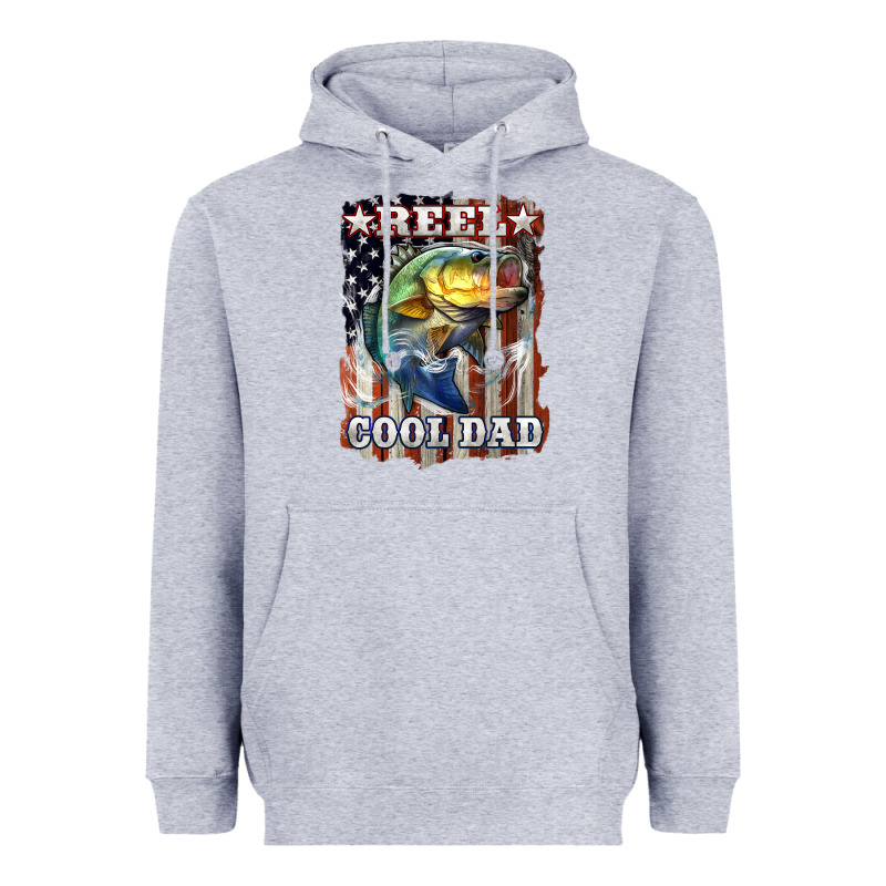 Reel Cool Dad Bass Heavyweight Hoodie by LillyAllenDesigns | Teevron
