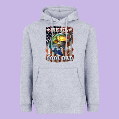 Reel Cool Dad Bass Heavyweight Hoodie Designed By Lillyallendesigns