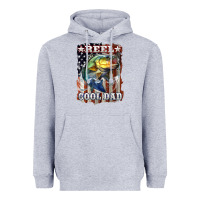 Heather Grey Reel Cool Dad Bass Heavyweight Hoodie - LillyAllenDesigns