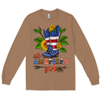 Toasted Coconut all american girl cowboy boot with sunflower Long Sleeve Tee - HRA Design Shop