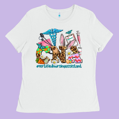 Easter Cna Certified Nursing Assistant Ladies Tee Designed By Adodesignshop