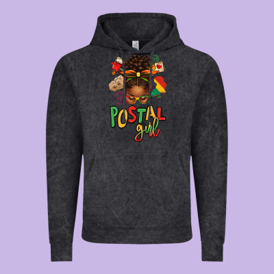 Juneteenth Afro Messy Bun Postal Girl Vintage Hoodie Designed By Texasbilliewilder