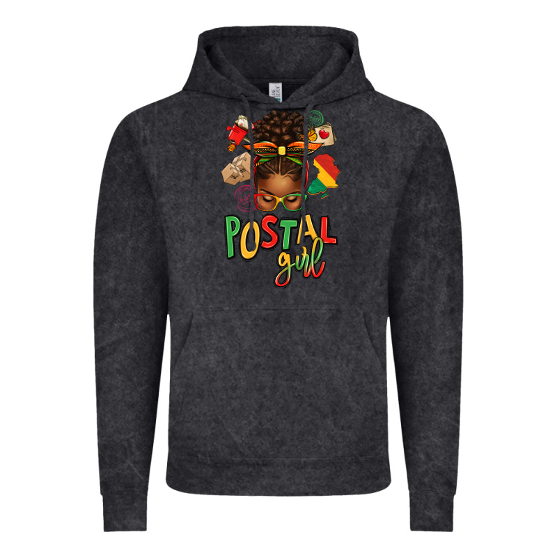 Juneteenth Afro Messy Bun Postal Girl Vintage Hoodie by texasbilliewilder | Teevron