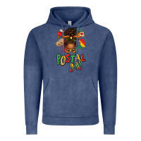Vintage Denim juneteenth afro messy bun postal girl Vintage Hoodie - texasbilliewilder