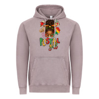 Vintage Zinc juneteenth afro messy bun postal girl Vintage Hoodie - texasbilliewilder