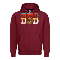 Burgundy firefighter dad Zipper Hoodie - AdoDesignShop