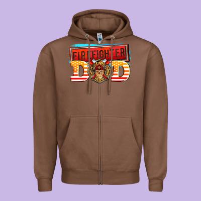 Firefighter Dad Zipper Hoodie Designed By Adodesignshop