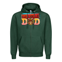 Sports Green firefighter dad Zipper Hoodie - AdoDesignShop