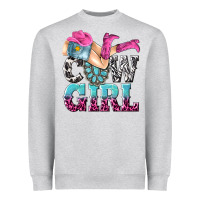 Heather Grey cow girl Heavyweight Sweatshirt - texasbilliewilder