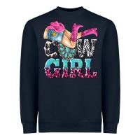 Navy cow girl Heavyweight Sweatshirt - texasbilliewilder