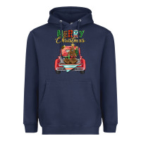 Navy merry christmas truck Heavyweight Hoodie - BarkalooDesign