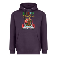 Plum merry christmas truck Heavyweight Hoodie - BarkalooDesign