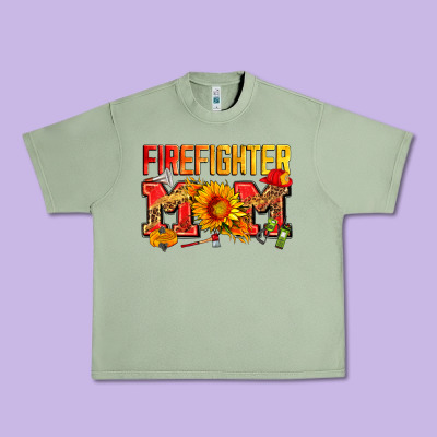 Firefighter Mom Urban Heavy Tee Designed By Zillion Design Studio