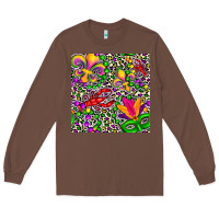 Chestnut mardi gras crawfish leopard  seamless pattern Long Sleeve Tee - FaDigitalArtStudio
