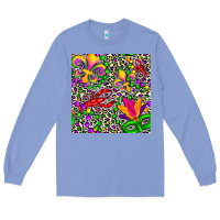 Colony Blue mardi gras crawfish leopard  seamless pattern Long Sleeve Tee - FaDigitalArtStudio