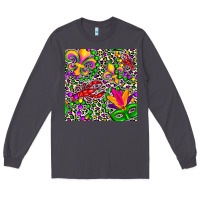 Smoke mardi gras crawfish leopard  seamless pattern Long Sleeve Tee - FaDigitalArtStudio