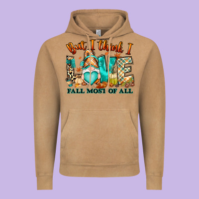 But I Think I Love Fall Most Of All Gnome Vintage Hoodie Designed By Ranaportraitstore