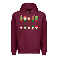 Burgundy add your personalization christmas pencils Premium Hoodie - MaliasSmallBusiness