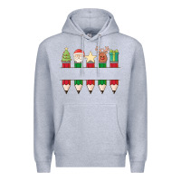 Heather Grey add your personalization christmas pencils Premium Hoodie - MaliasSmallBusiness
