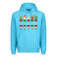 Ocean Blue add your personalization christmas pencils Premium Hoodie - MaliasSmallBusiness