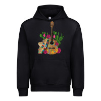Black ,mexican sombrero guitar rose cactus Urban Hoodie - Artiststas