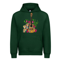 Forest Green ,mexican sombrero guitar rose cactus Urban Hoodie - Artiststas