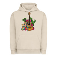 Pigment French Oak ,mexican sombrero guitar rose cactus Urban Hoodie - Artiststas