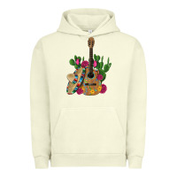 Pigment Pistachio ,mexican sombrero guitar rose cactus Urban Hoodie - Artiststas