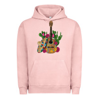 Pigment Salmon ,mexican sombrero guitar rose cactus Urban Hoodie - Artiststas