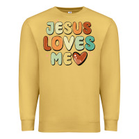Antique Gold jesus loves me Premium Sweatshirt - MaliasSmallBusiness