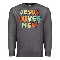 Charcoal Heather jesus loves me Premium Sweatshirt - MaliasSmallBusiness