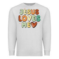 Dove Grey jesus loves me Premium Sweatshirt - MaliasSmallBusiness